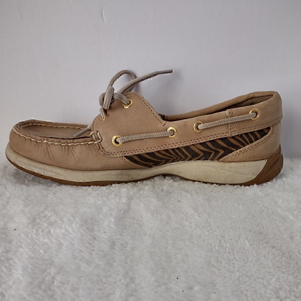 Sperry Top-Sider Leather Upper Boat Shoes Loafers With Zebra Print Size 6.5 M - Picture 7 of 16